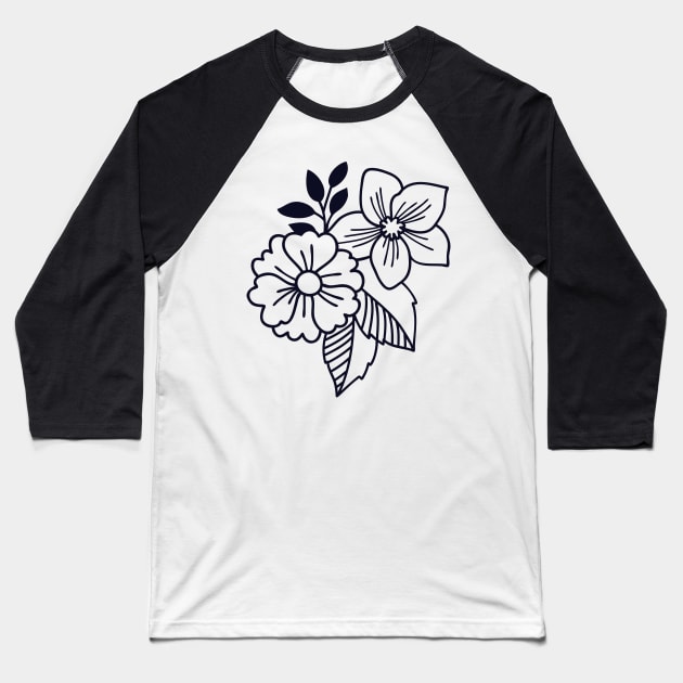 Art Flower Baseball T-Shirt by Design Anbay